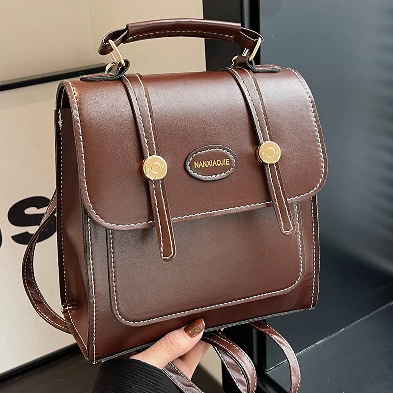 Popular Retro Textured Female Single Portable Backpacks