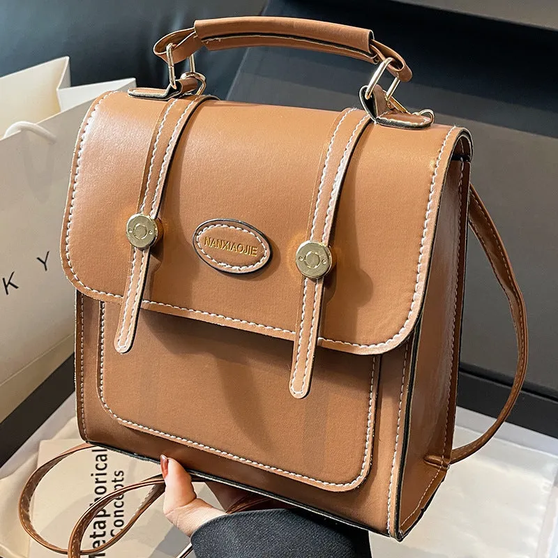 Popular Retro Textured Female Single Portable Backpacks