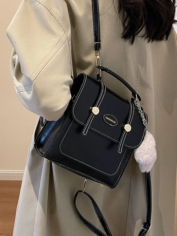 Popular Retro Textured Female Single Portable Backpacks