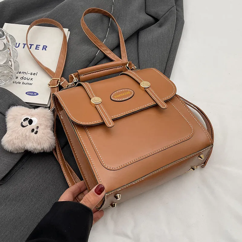Popular Retro Textured Female Single Portable Backpacks