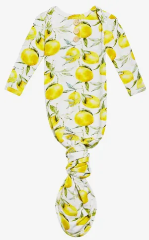 Posh Peanut Lemon Button Knotted Gown