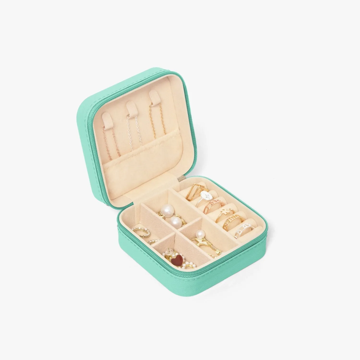 Posh Poverty Faux Leather Travel Jewelry Box Case