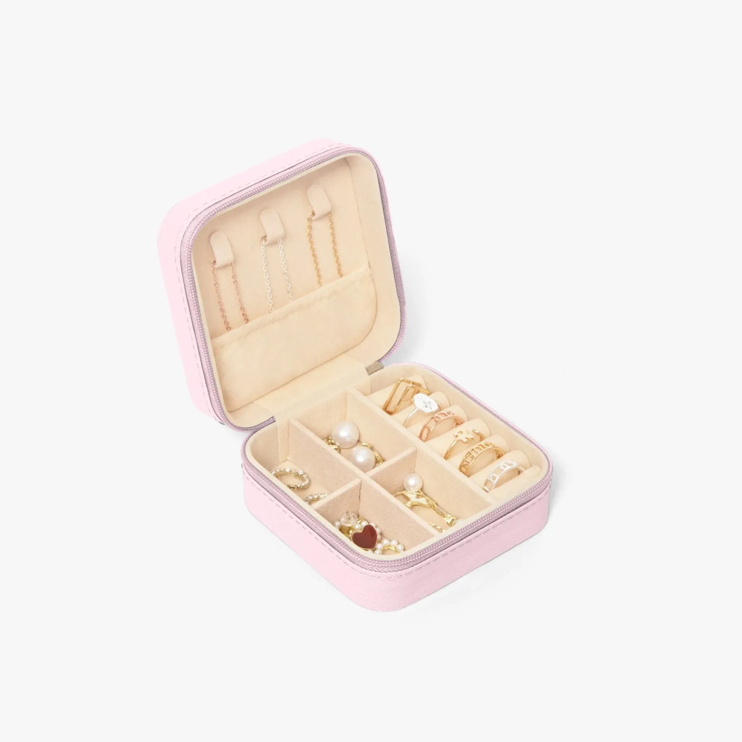 Posh Poverty Faux Leather Travel Jewelry Box Case