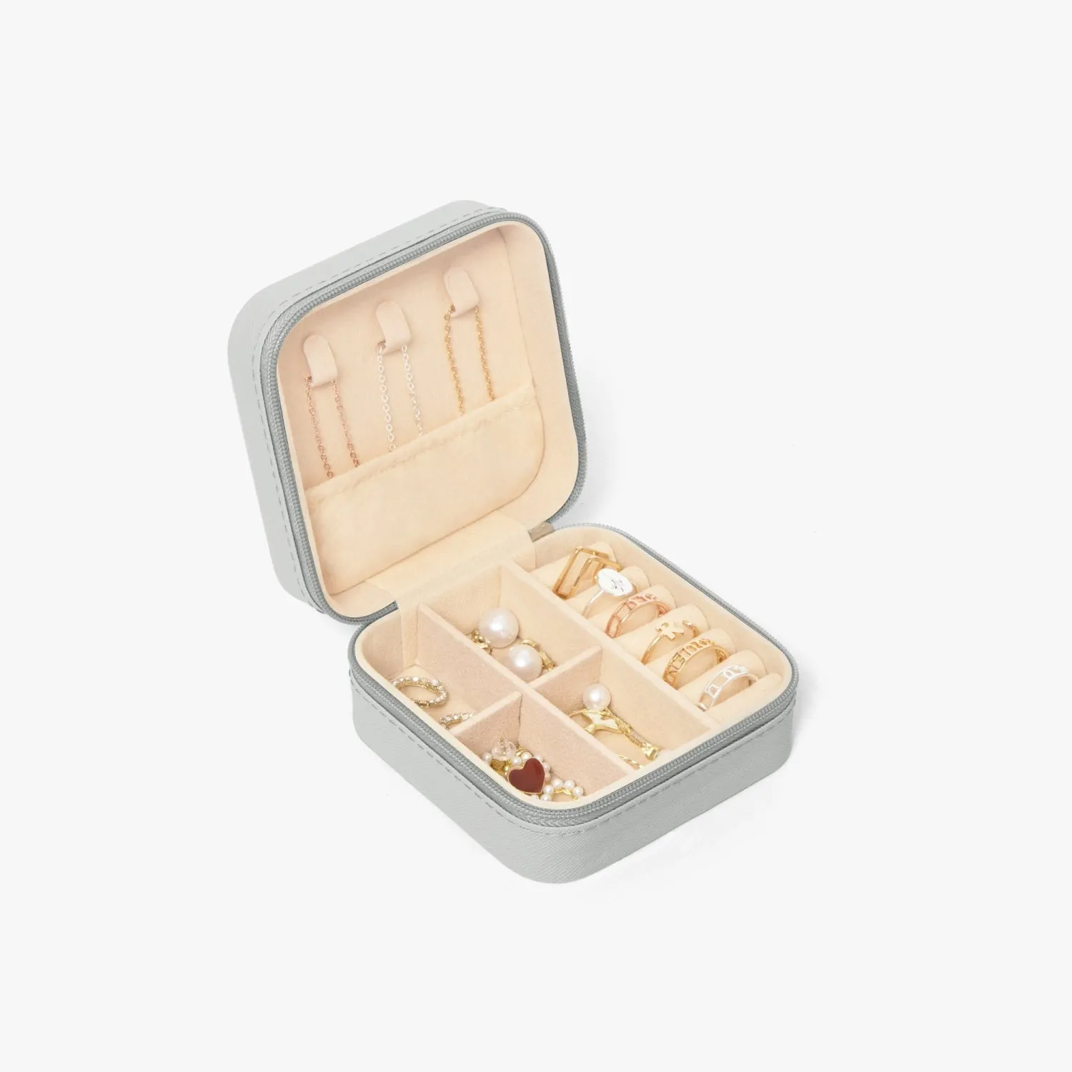 Posh Poverty Faux Leather Travel Jewelry Box Case