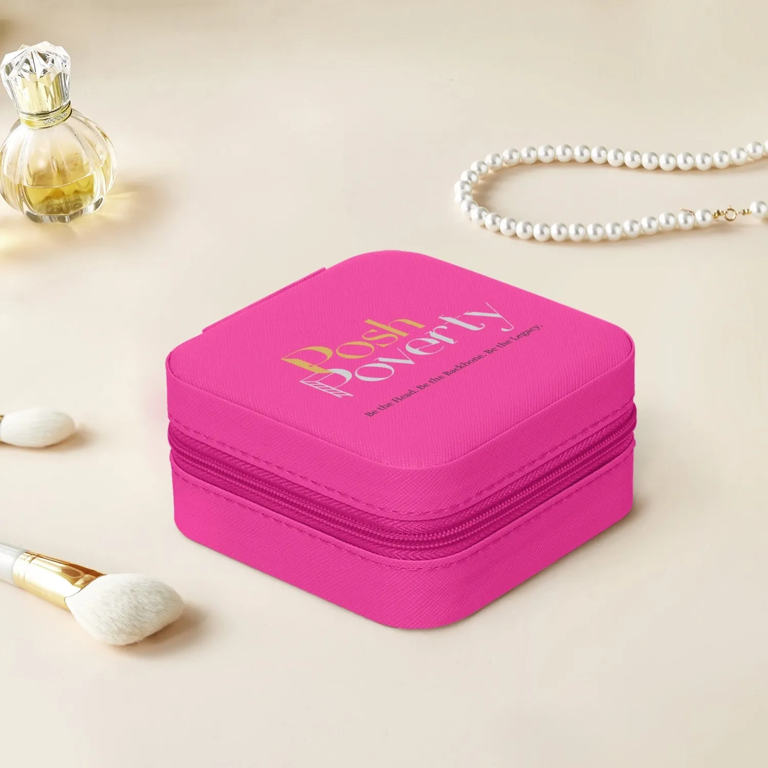Posh Poverty Faux Leather Travel Jewelry Box Case