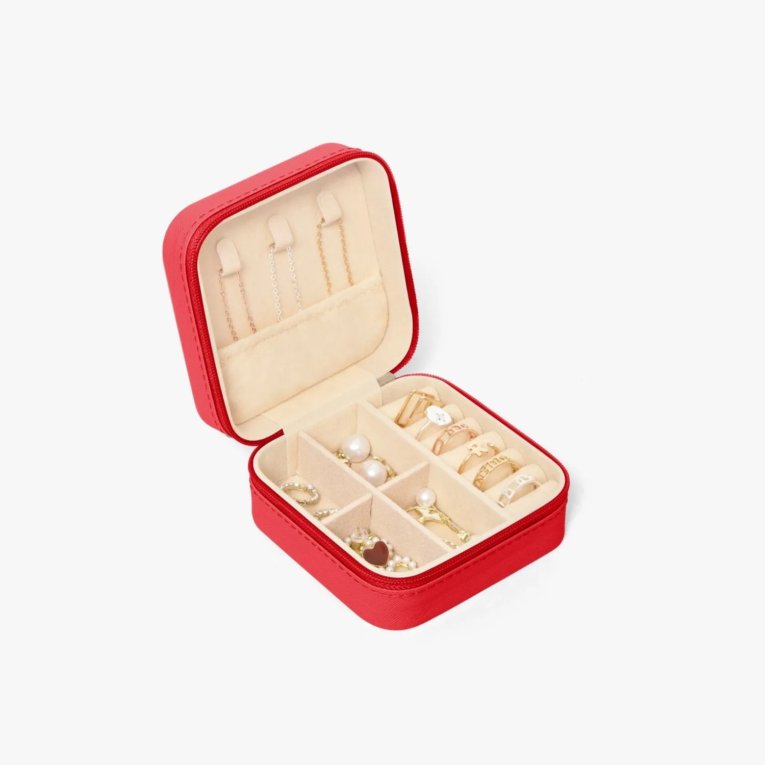 Posh Poverty Faux Leather Travel Jewelry Box Case