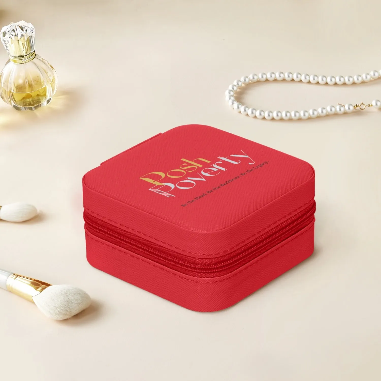 Posh Poverty Faux Leather Travel Jewelry Box Case