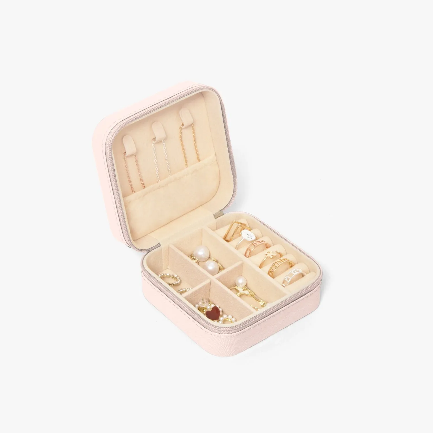 Posh Poverty Faux Leather Travel Jewelry Box Case