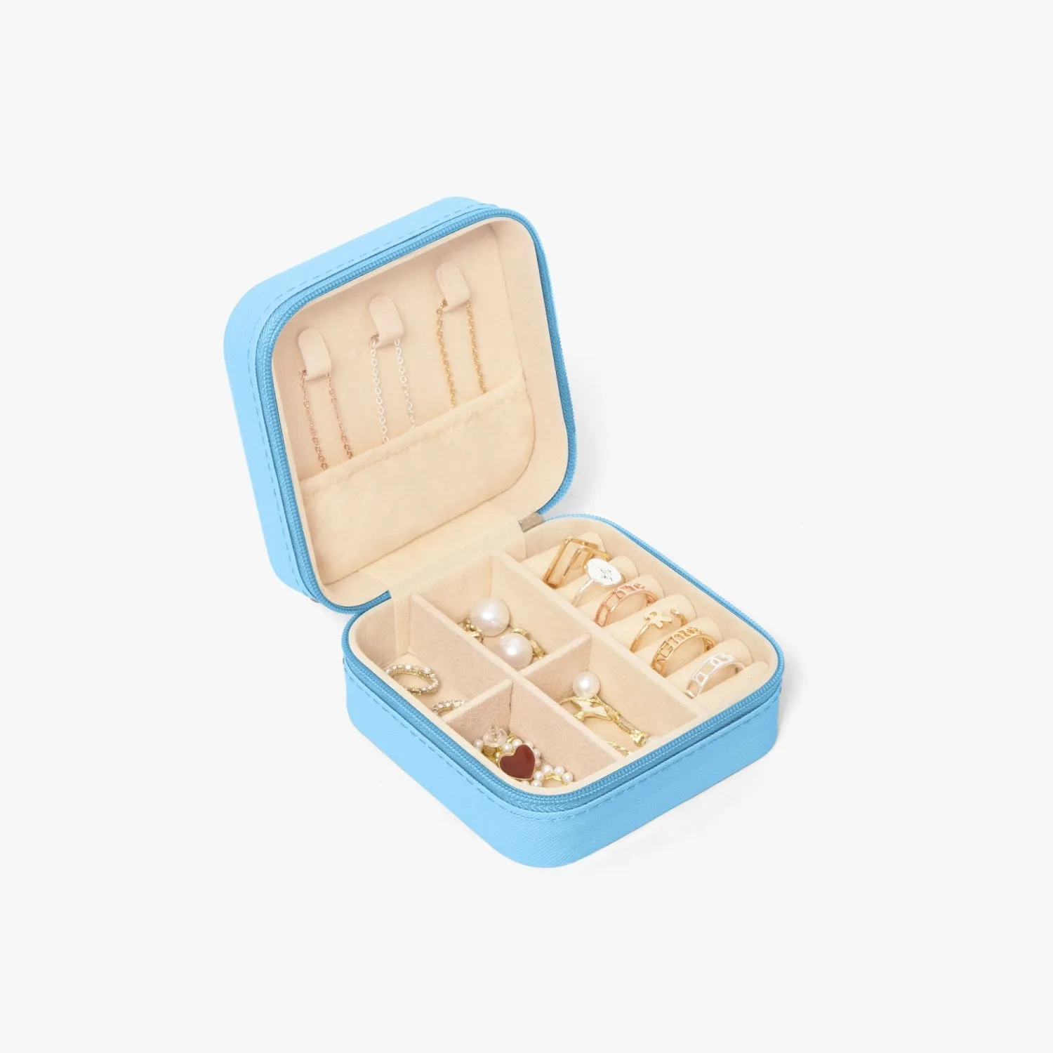 Posh Poverty Faux Leather Travel Jewelry Box Case