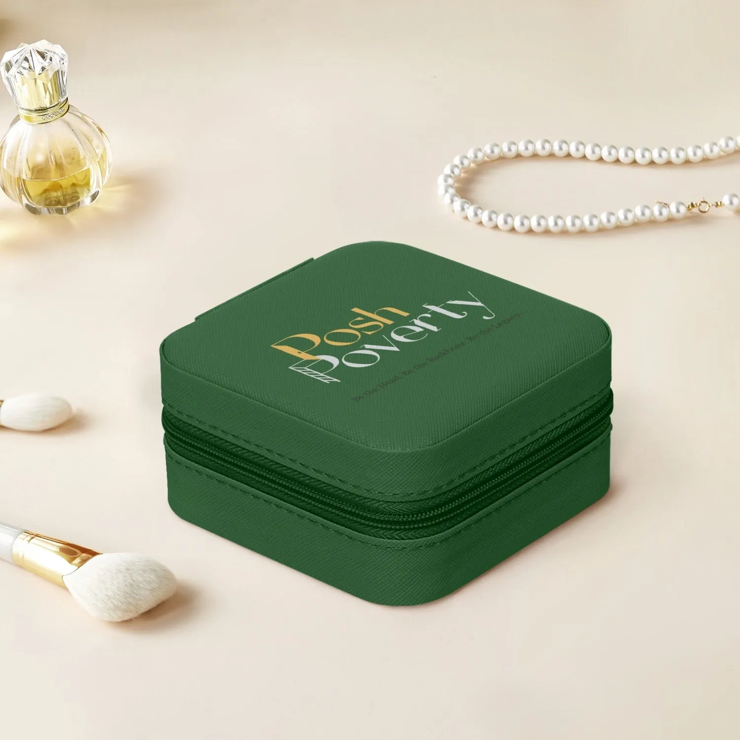 Posh Poverty Faux Leather Travel Jewelry Box Case