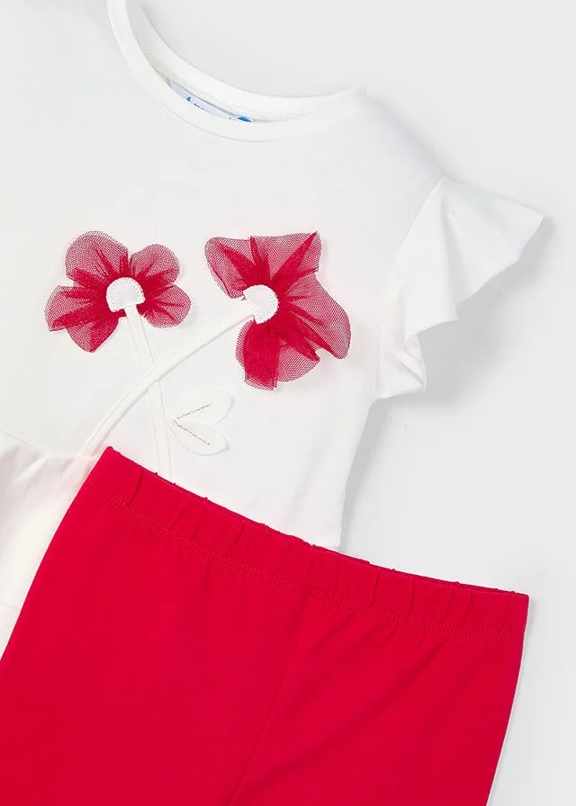 Pre-Order Mayoral 3704 Red Frilled Leggings Set
