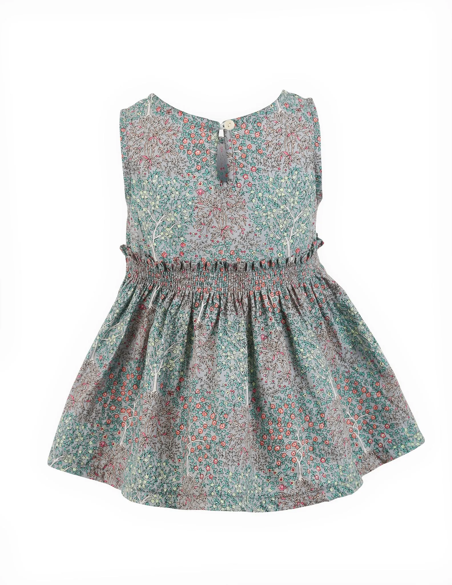 Printed Floral Sun Dress Blue