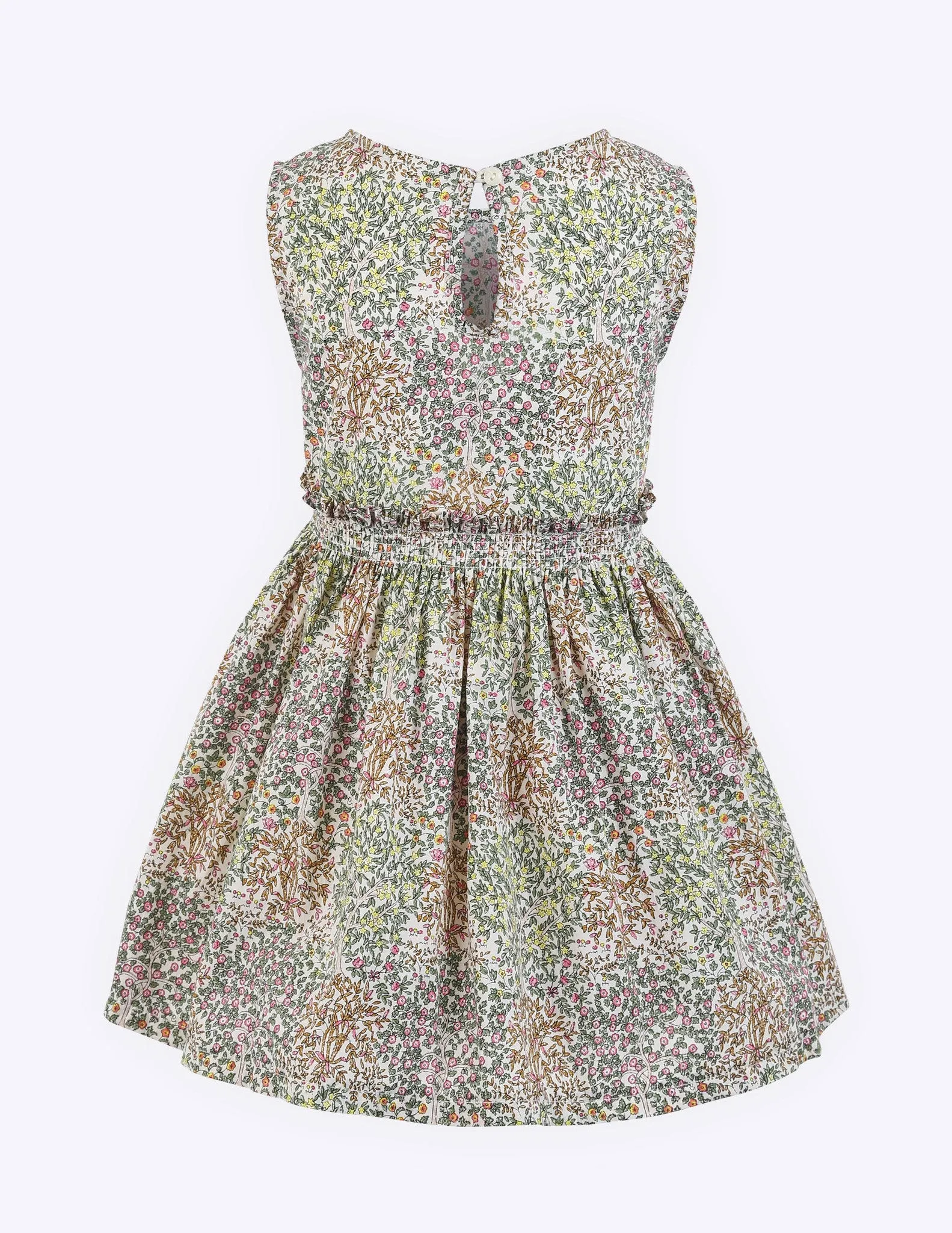 Printed Floral Sun Dress Ivory