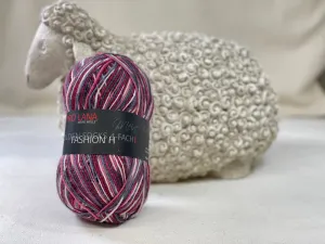 Pro Lana  Socks - 529 - Maroon Strip