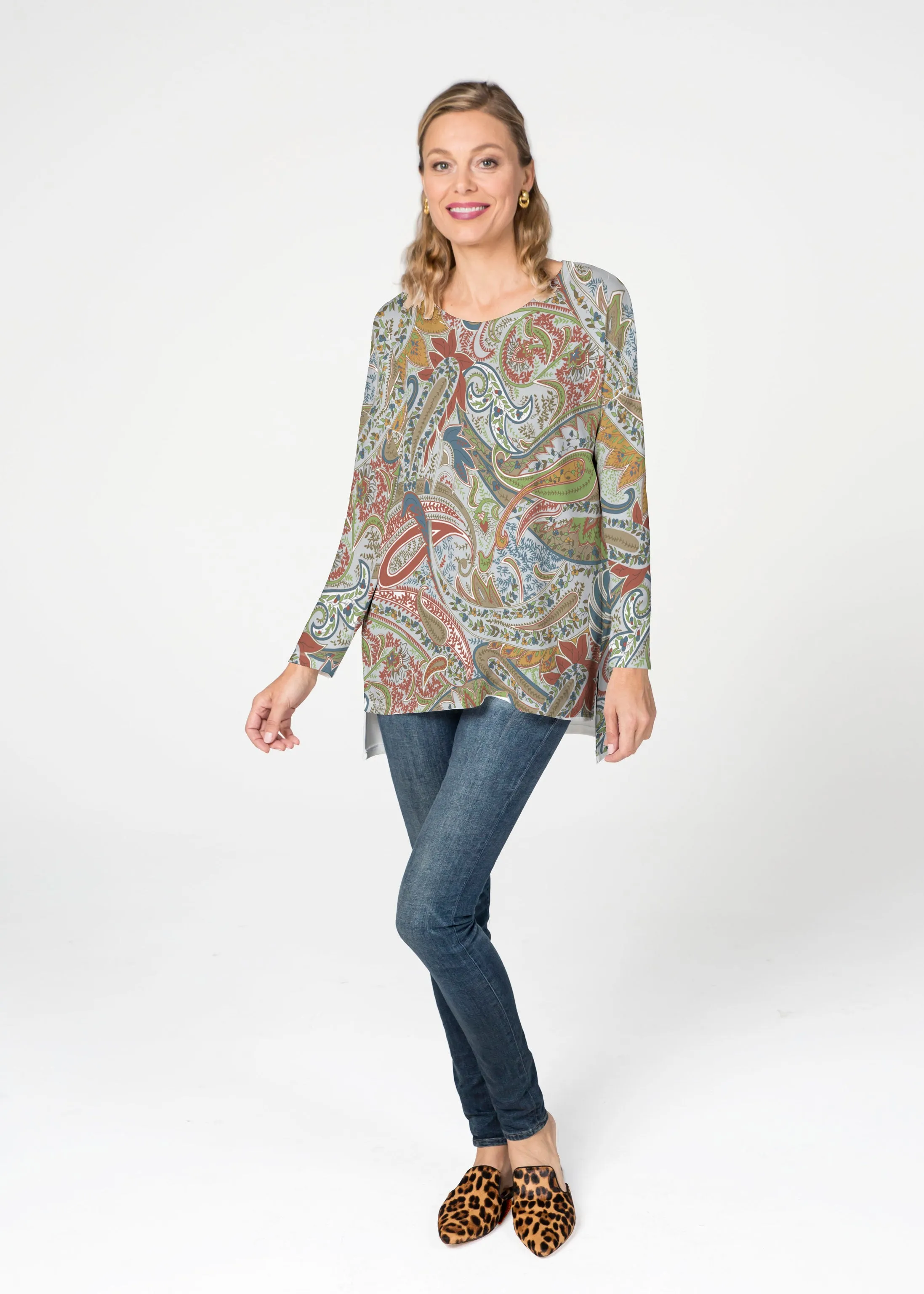 Provincial Paisley  (7678) Slouchy Butterknit Top