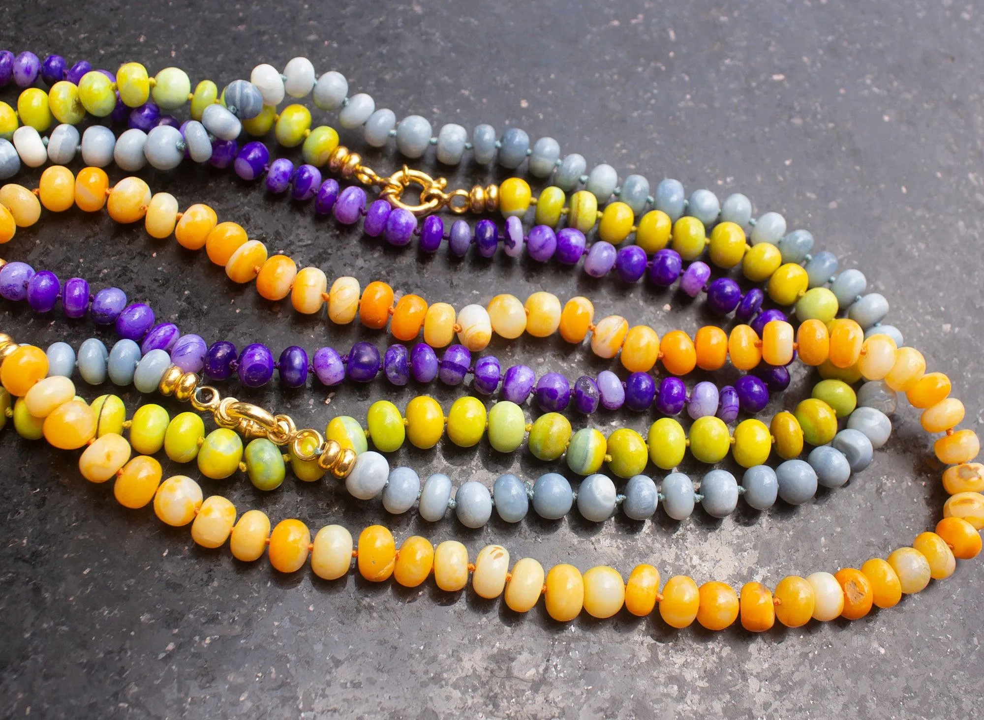 Purple Opal Knotted Necklace