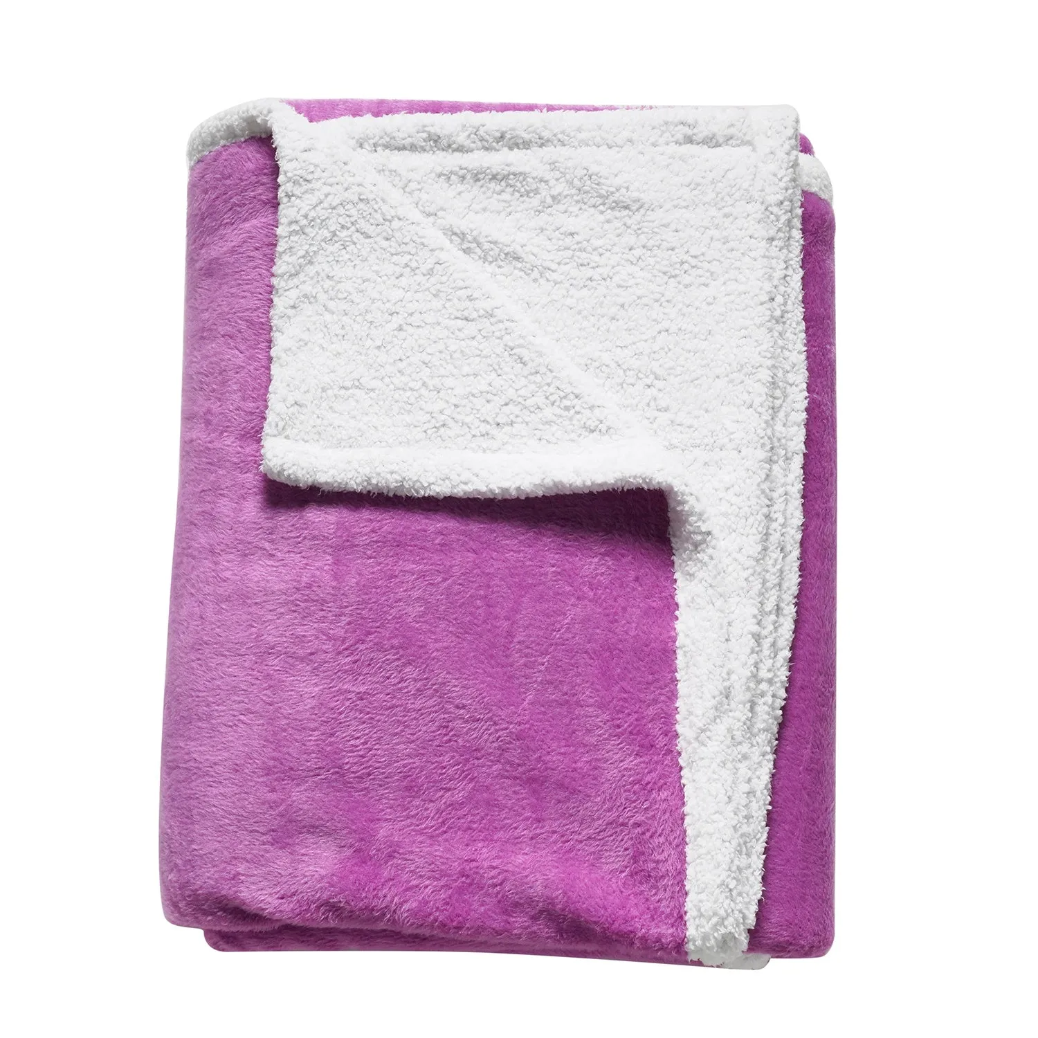 Purple Warm and Cozy Microfiber/Sherpa Throw Blanket (80" X 60")