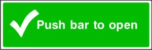 Push Bar To Open Emergency Escape Sign
