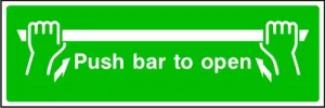 Push Bar To Open Fire Exit Sign