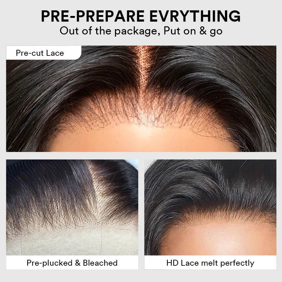 Put On ＆ Go Glueless Black with Blonde Highlights Wave Wig