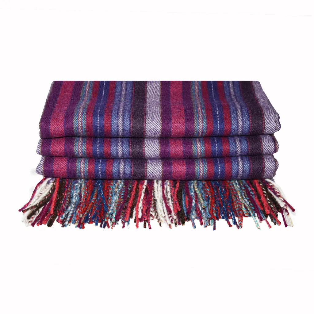 QISU Pure Purple Variegated Luxury Baby Alpaca Throw – The Ultimate Cozy Christmas Gift