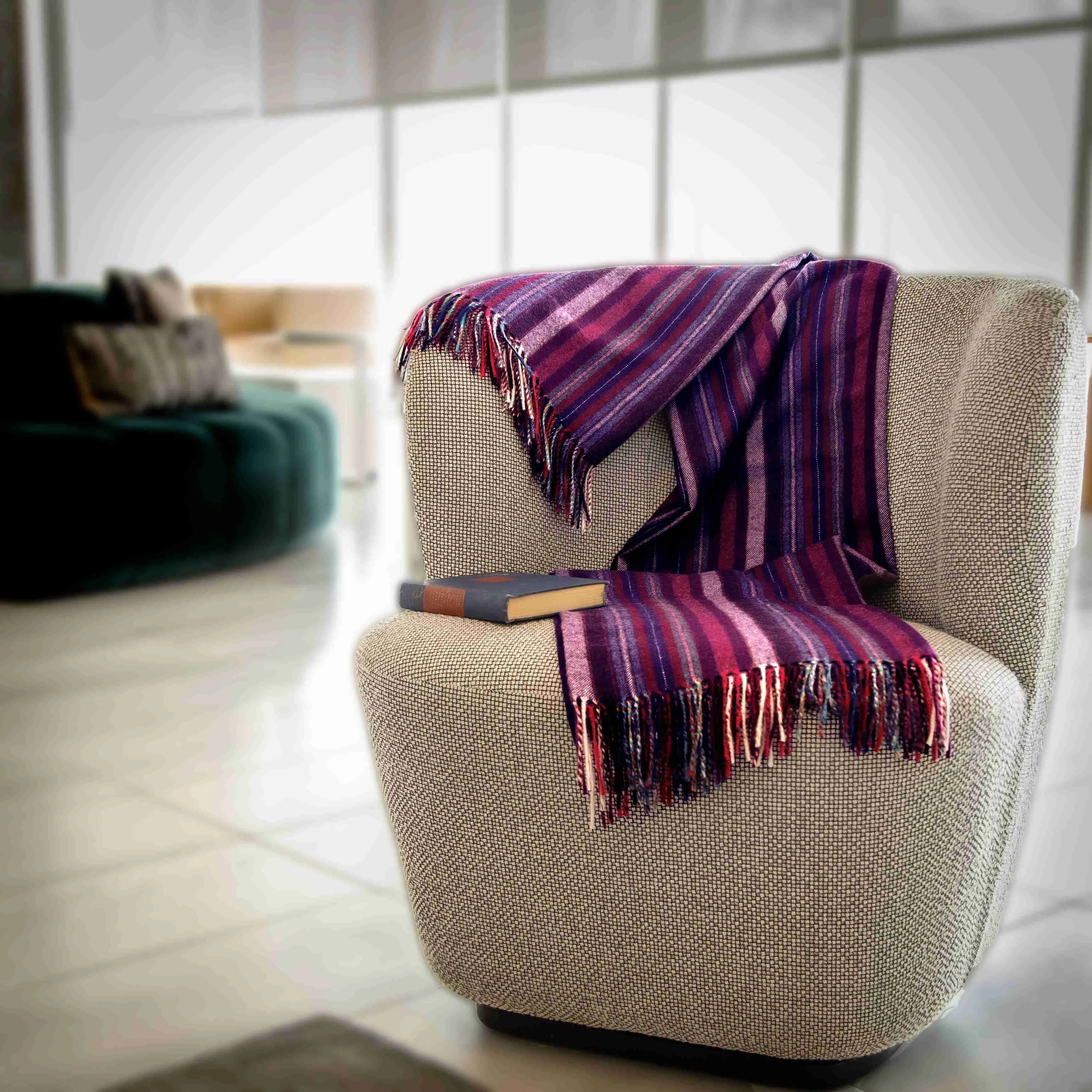 QISU Pure Purple Variegated Luxury Baby Alpaca Throw – The Ultimate Cozy Christmas Gift