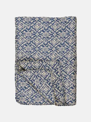 Quilt - Blue w/Natural Block Pattern