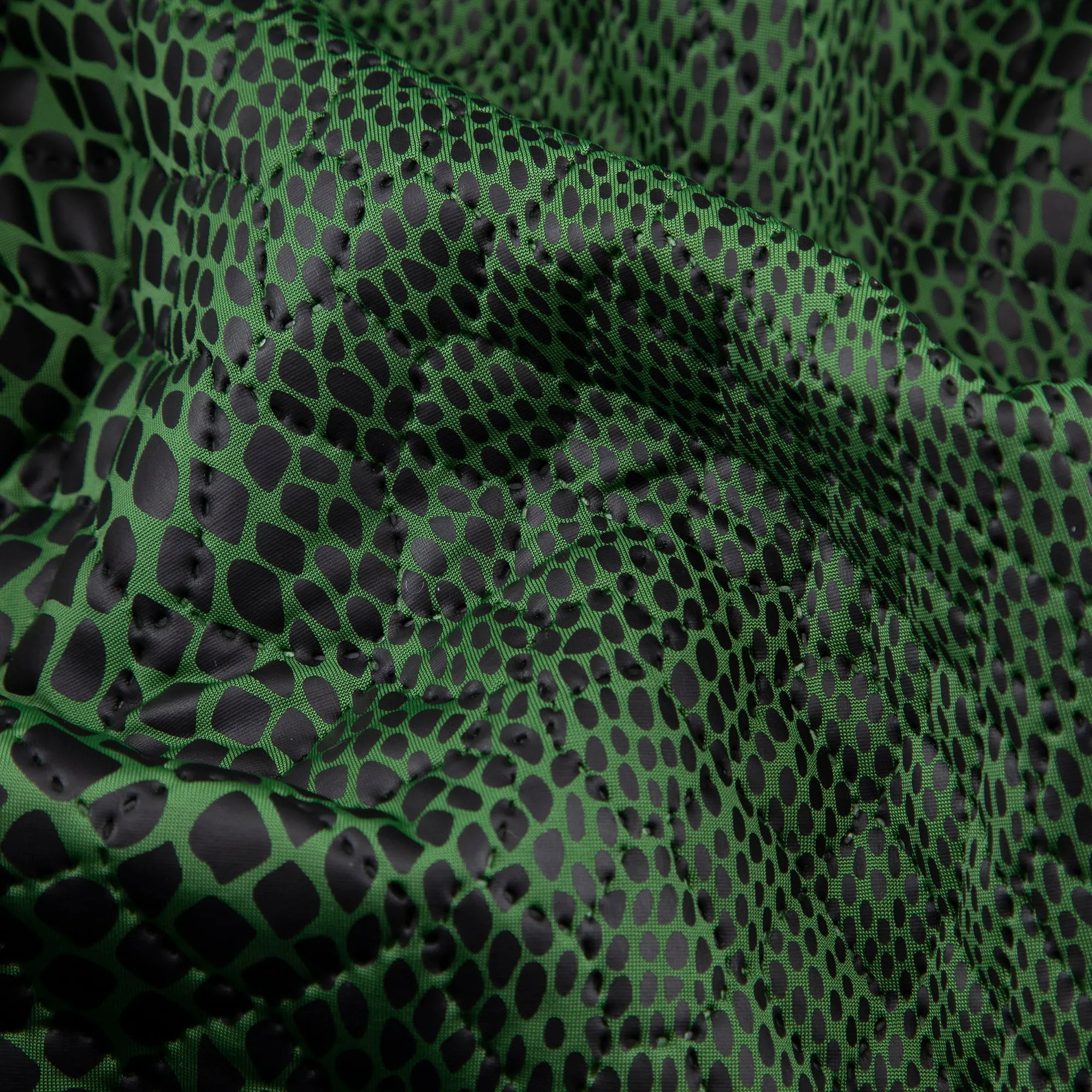 Quilted Fabric, Reptile Print, Green