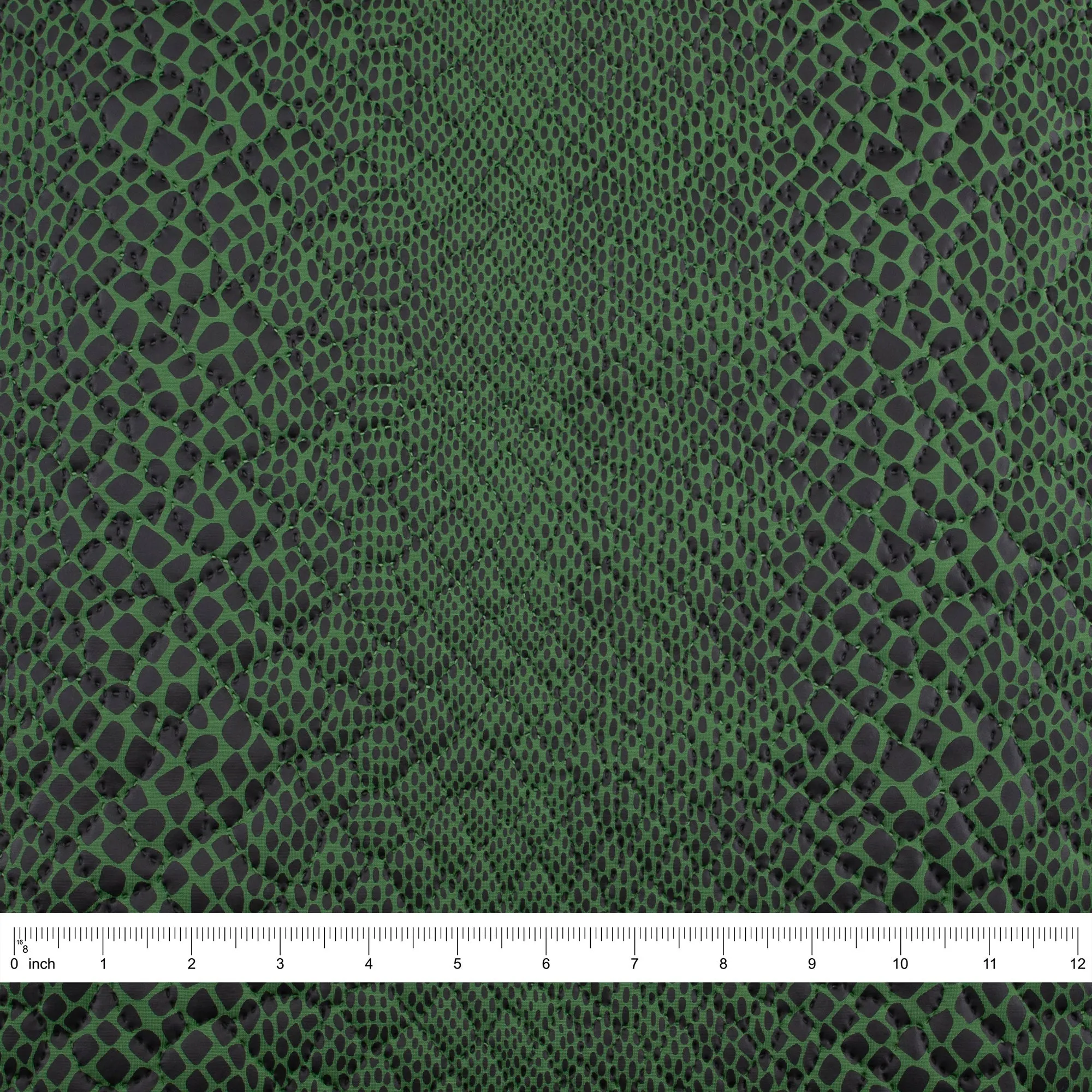 Quilted Fabric, Reptile Print, Green