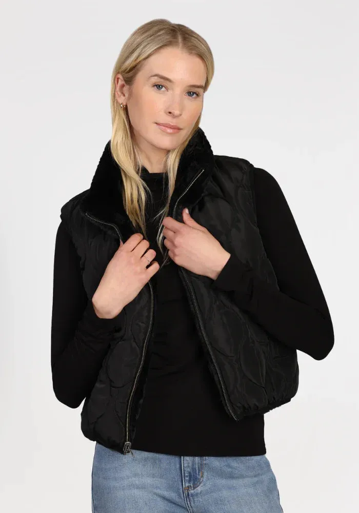 quilted fur vest