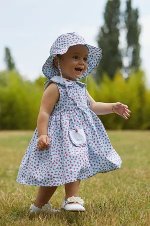 "Adeline" Blue Strawberry Print Dress