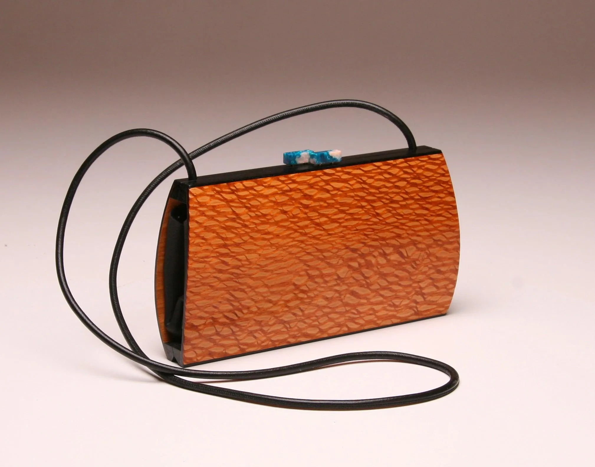 "Cassia" Minaudiere Wooden Handbag