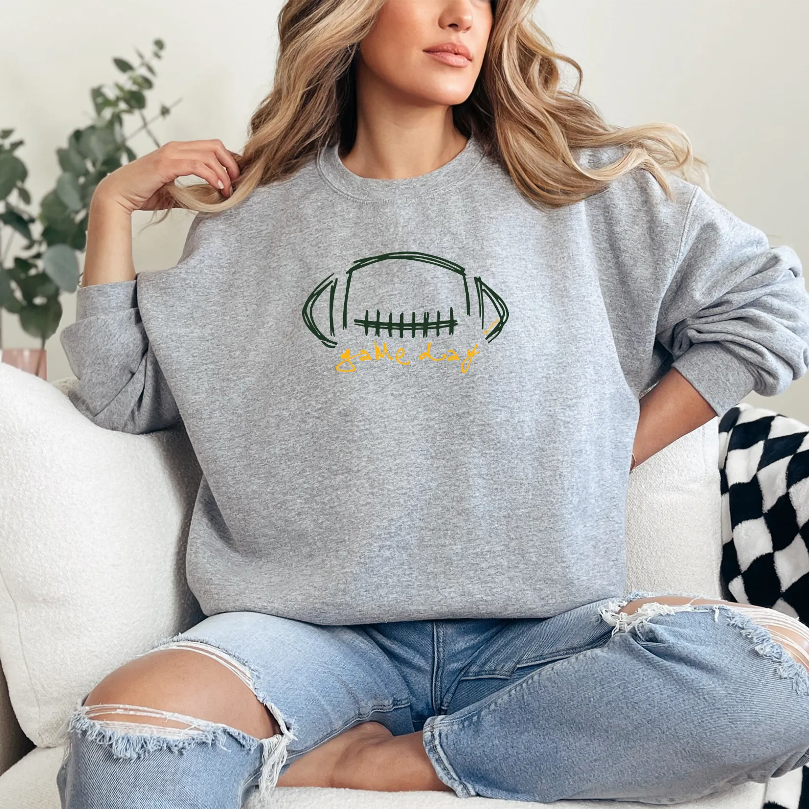 "Game Day" Relaxed Fit Classic Crew Unisex Sweatshirt