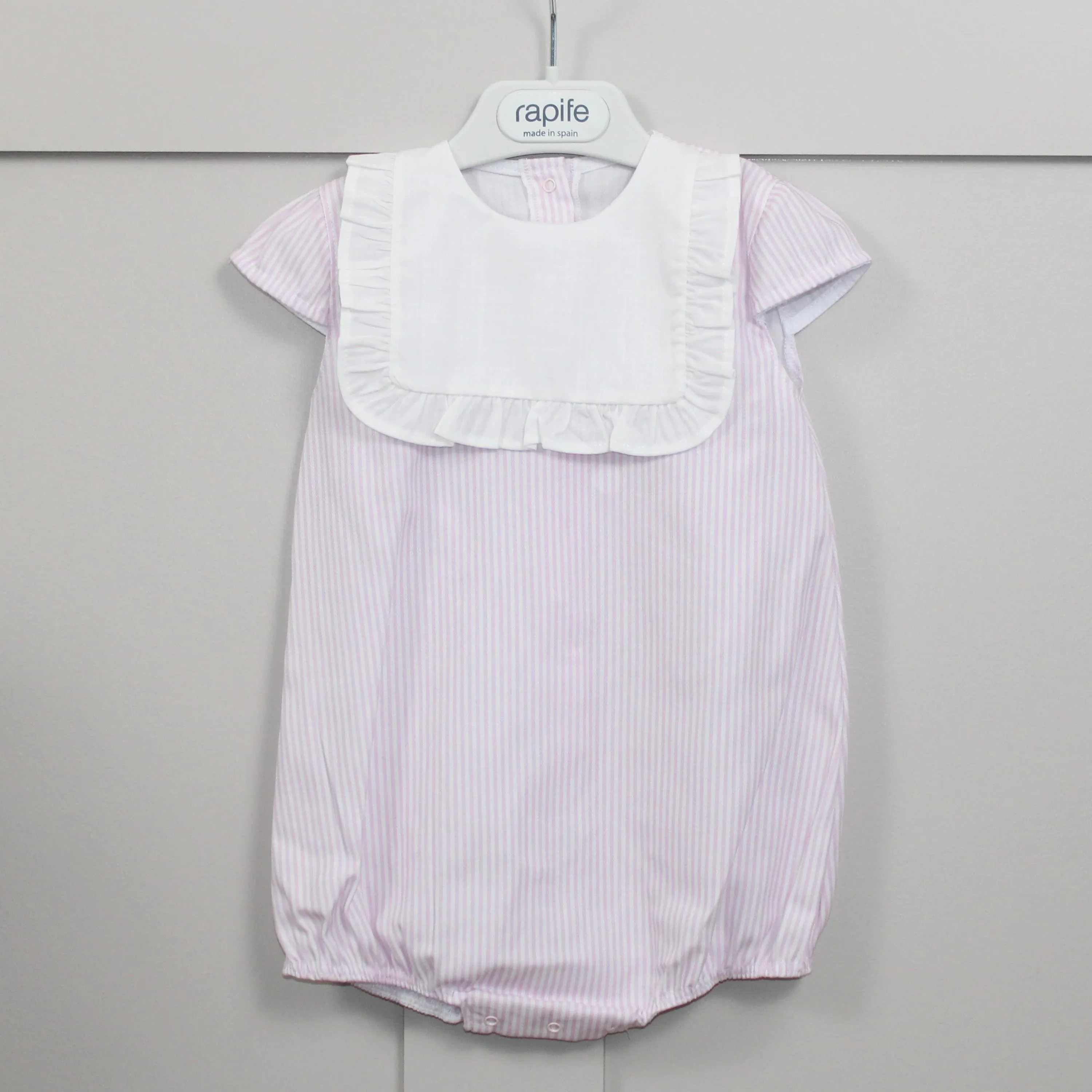 "Jasmin" Pink Bibbed Romper