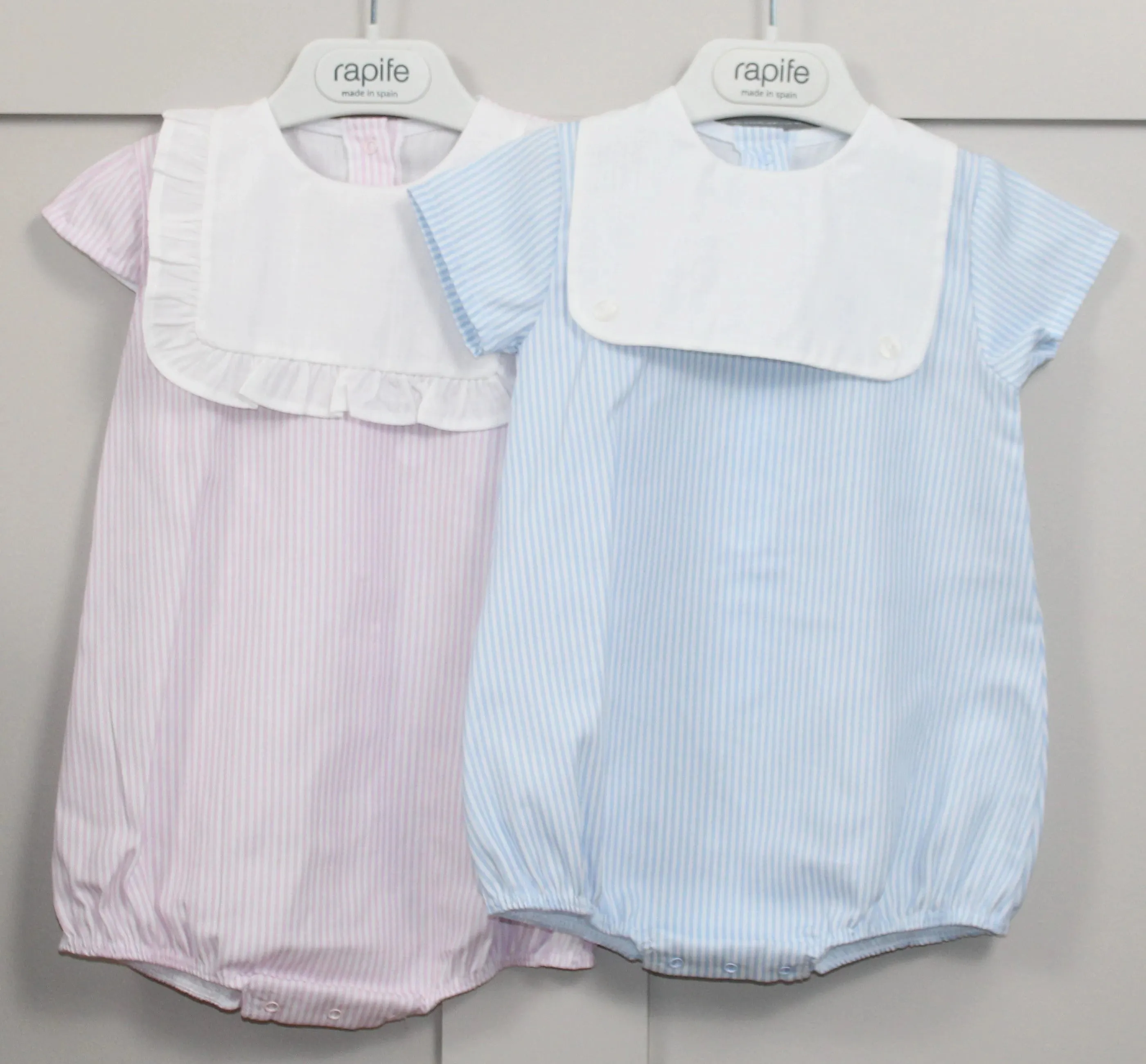 "Jasmin" Pink Bibbed Romper