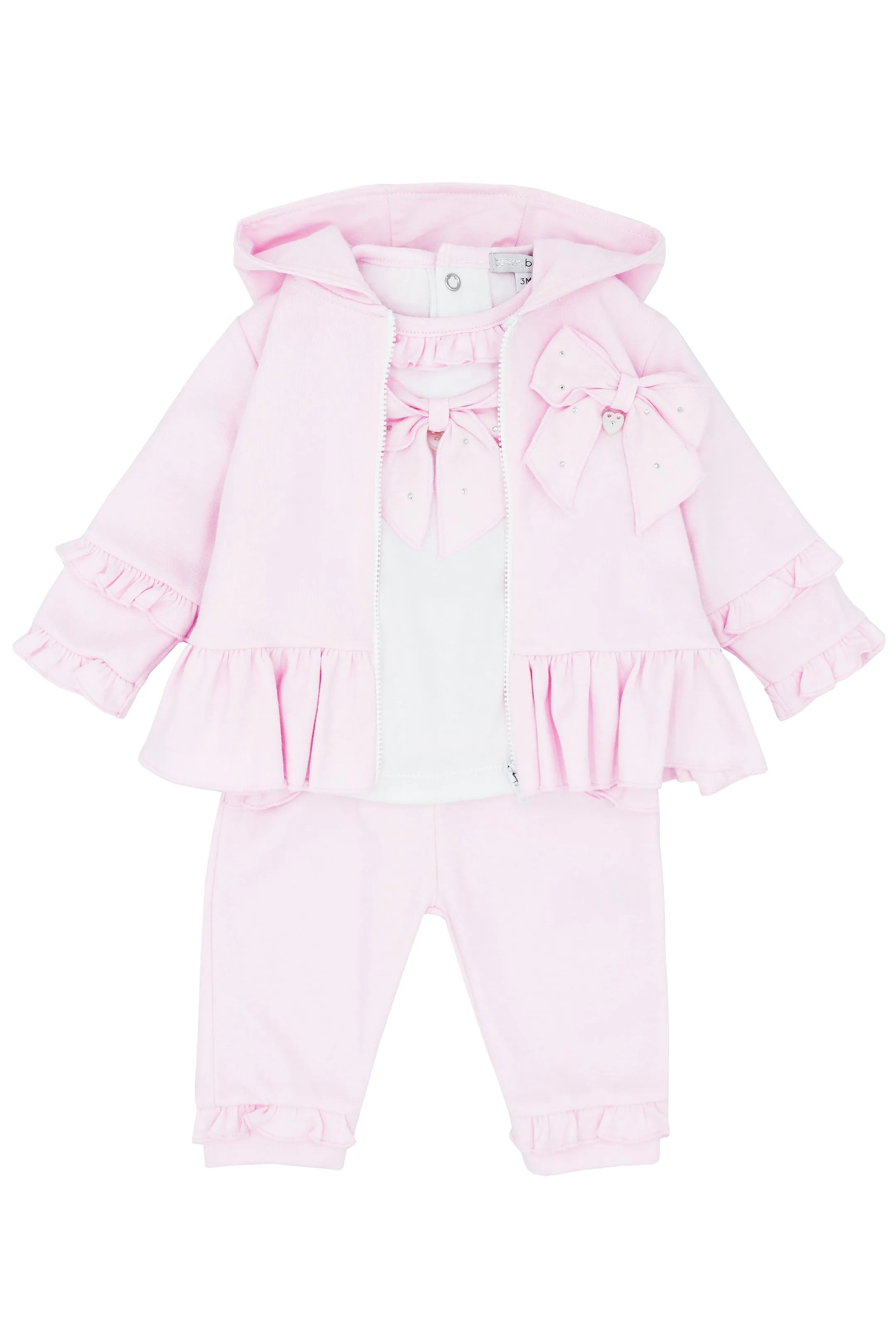 "Maia" Pink Bow Jacket, Blouse & Trousers