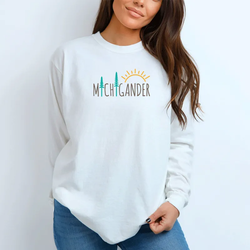 "Michigander" Relaxed Fit Long Sleeve Unisex T-Shirt