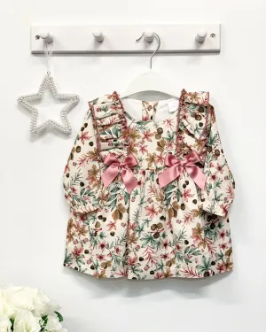 "Sylvie" Dusky Pink Vintage Print Dress