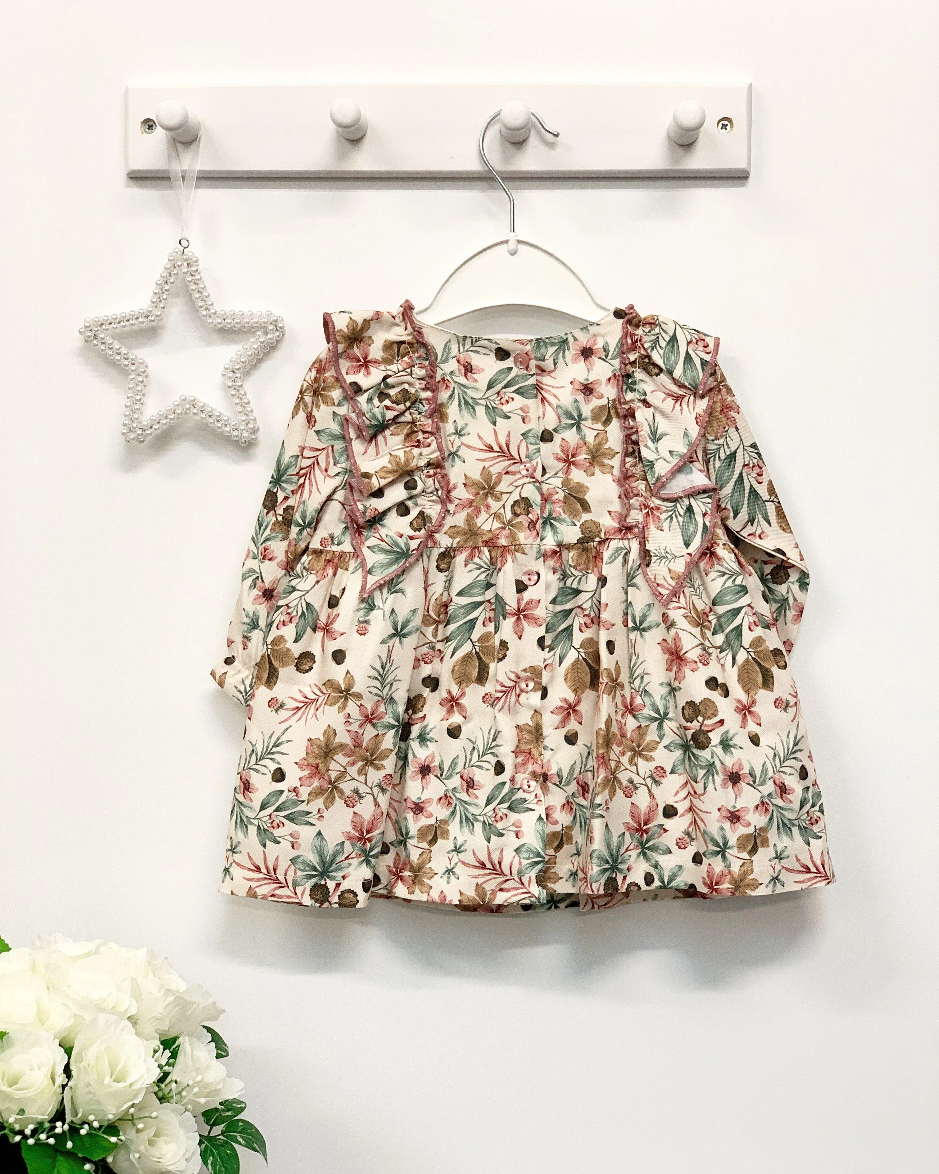 "Sylvie" Dusky Pink Vintage Print Dress