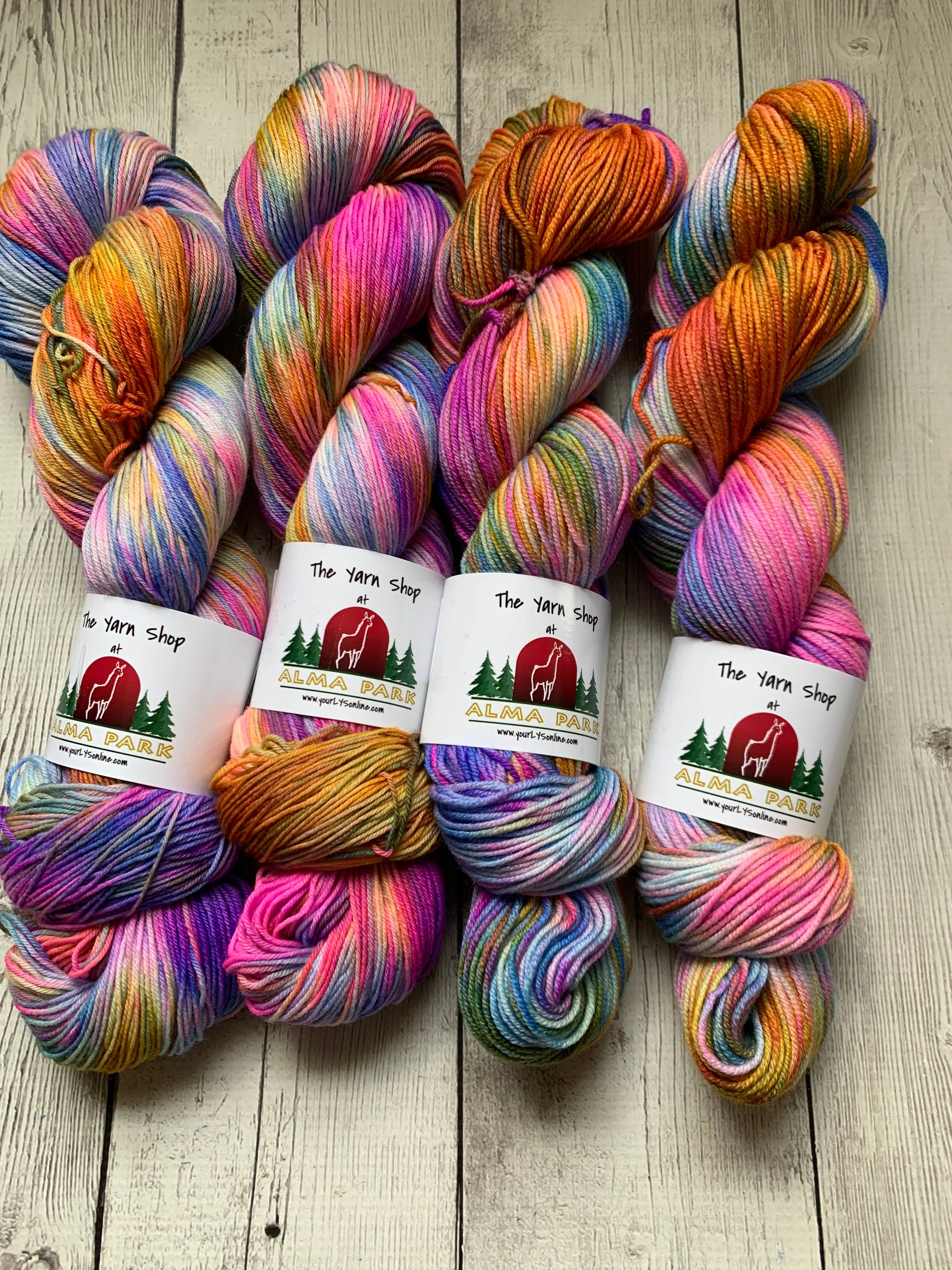 RAINBOW MOUNTAINS -  Handpainted  Multiple Yarn Weights  -  RTS