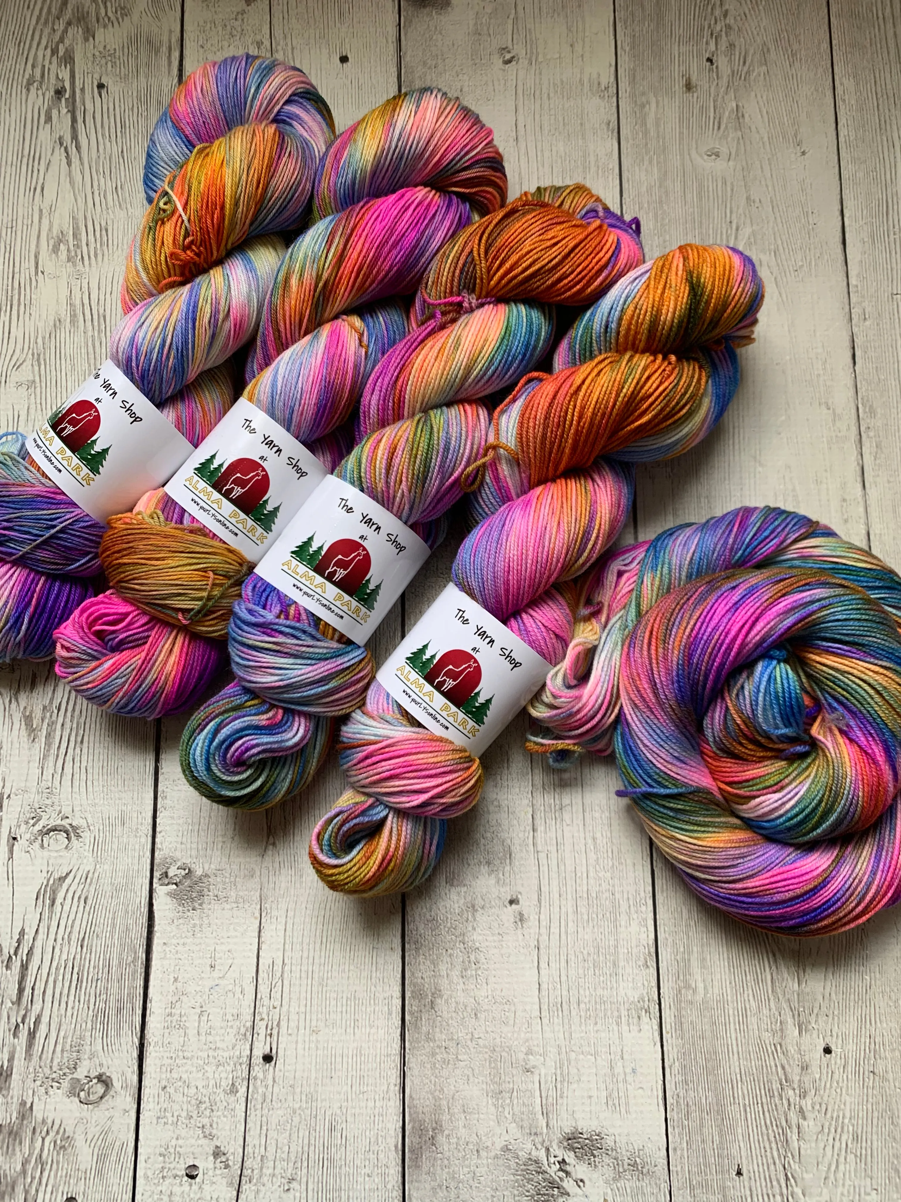RAINBOW MOUNTAINS -  Handpainted  Multiple Yarn Weights  -  RTS