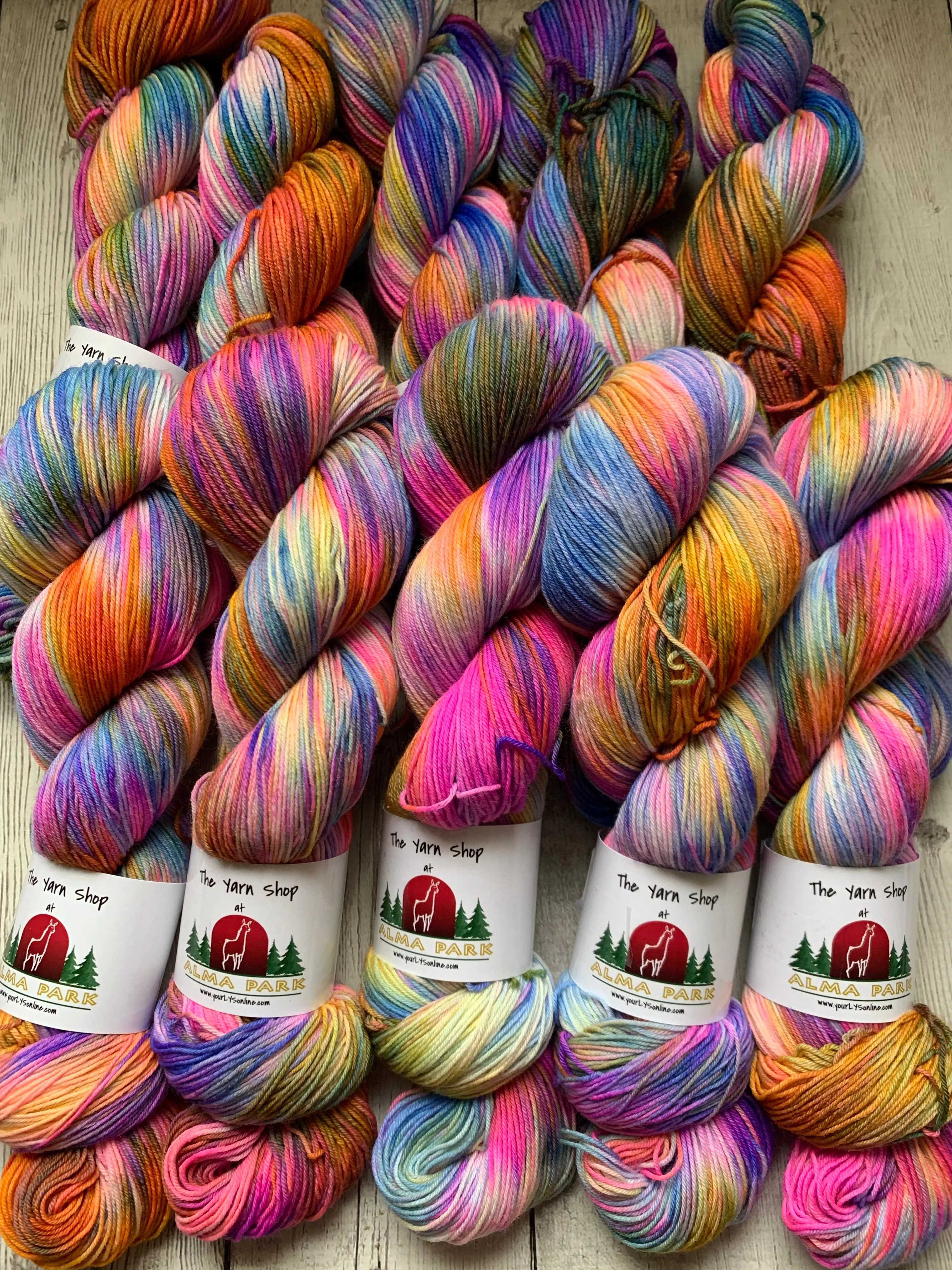RAINBOW MOUNTAINS -  Handpainted  Multiple Yarn Weights  -  RTS