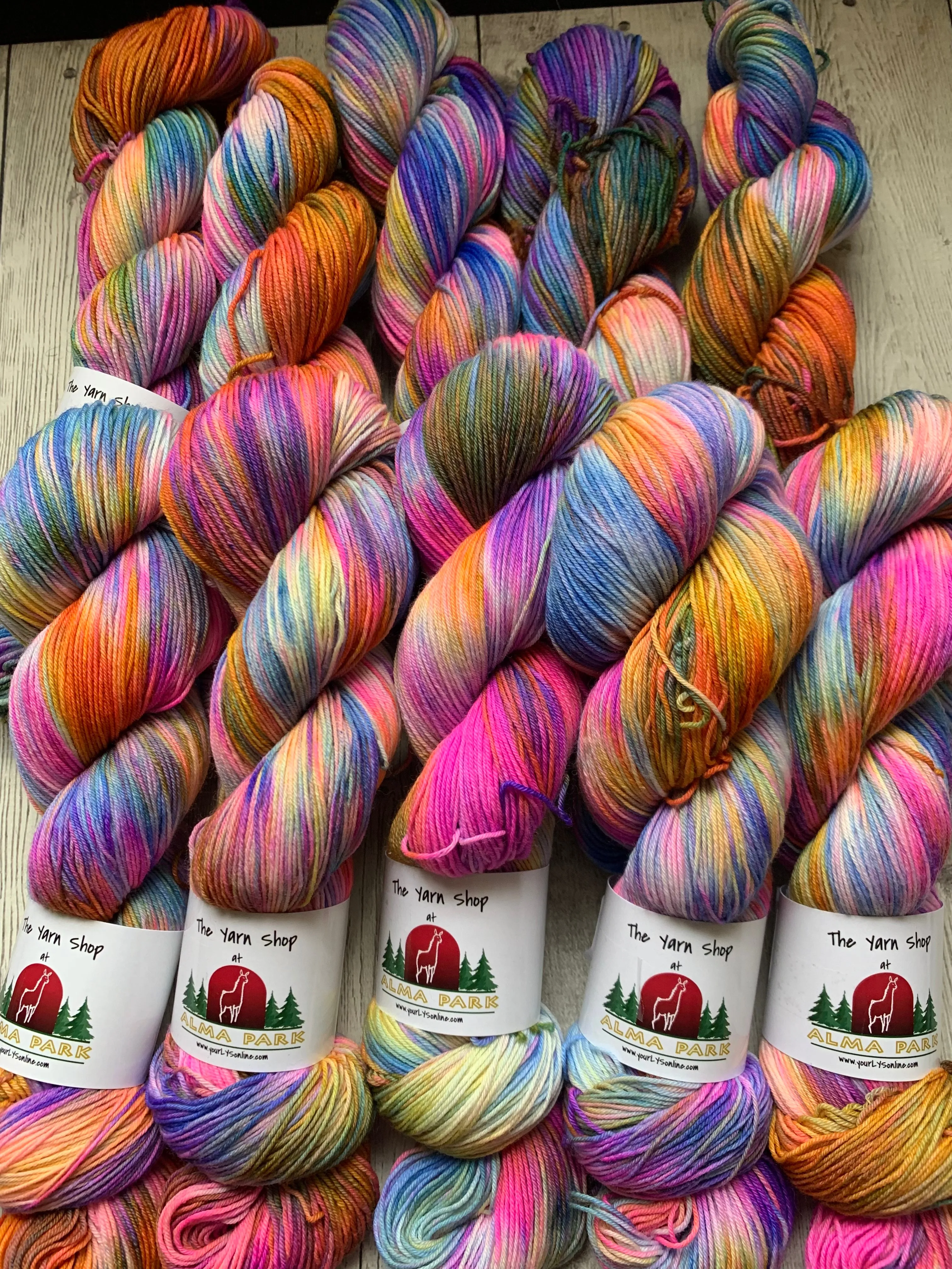 RAINBOW MOUNTAINS -  Handpainted  Multiple Yarn Weights  -  RTS