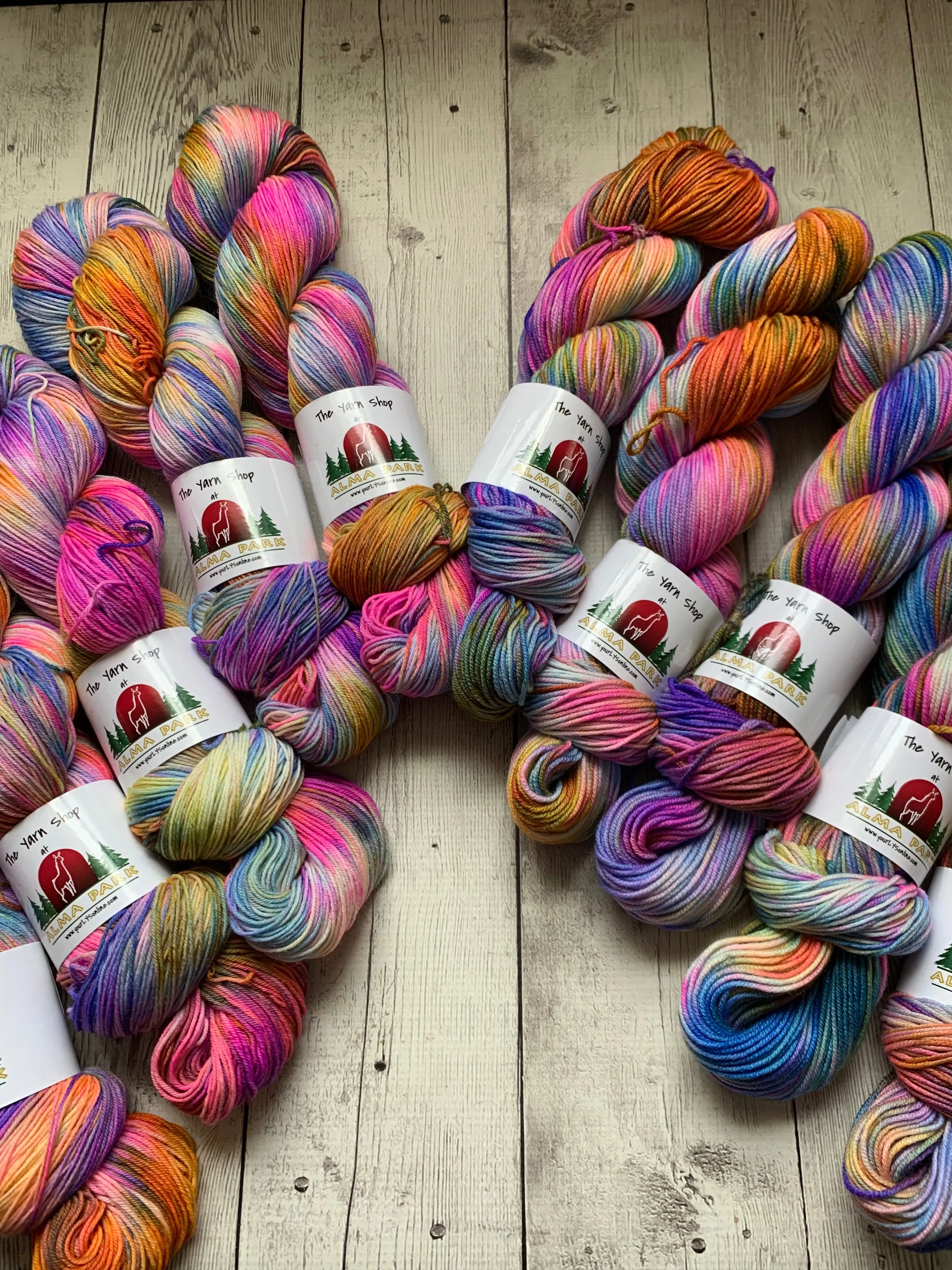 RAINBOW MOUNTAINS -  Handpainted  Multiple Yarn Weights  -  RTS