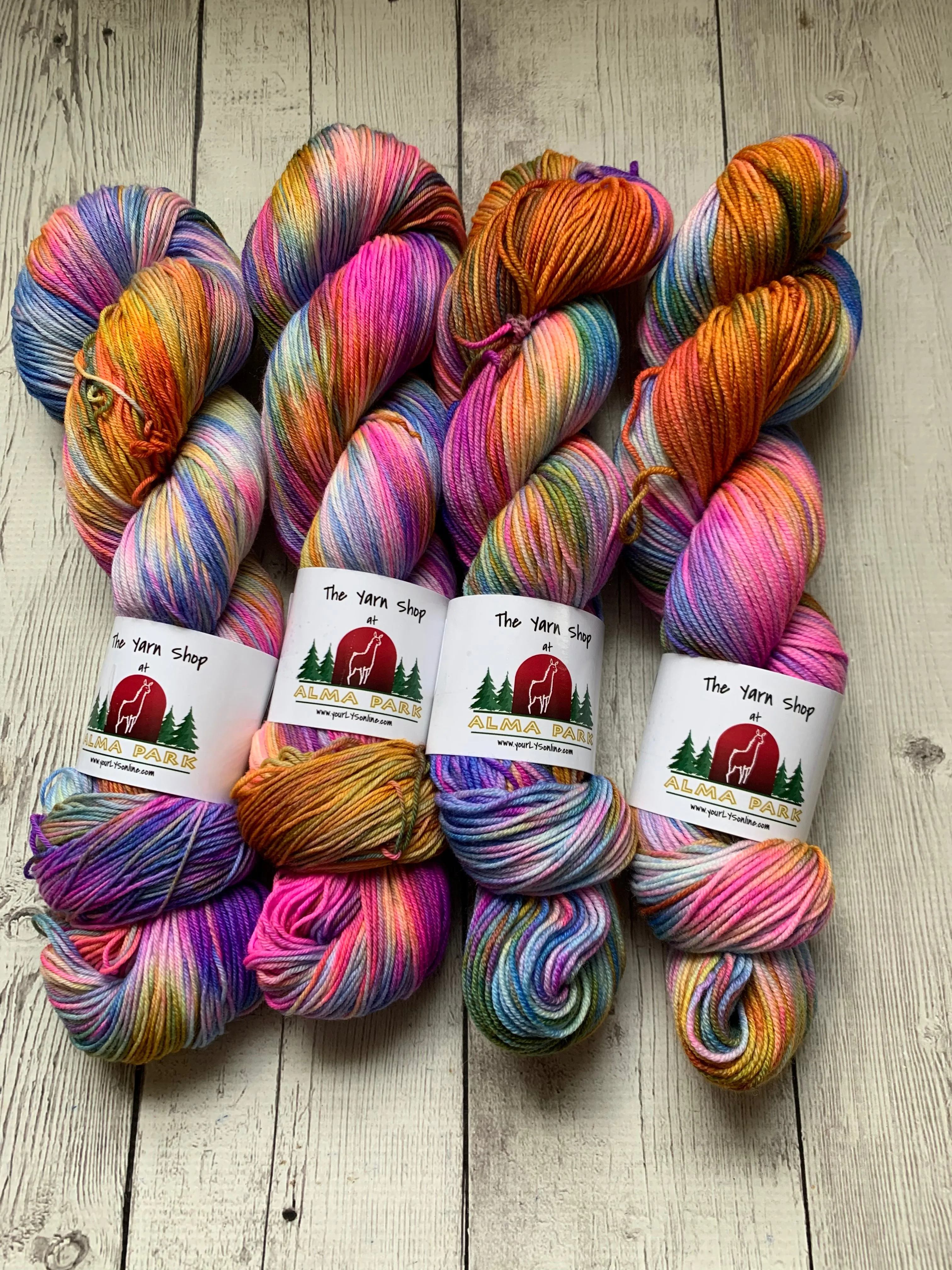 RAINBOW MOUNTAINS -  Handpainted  Multiple Yarn Weights  -  RTS
