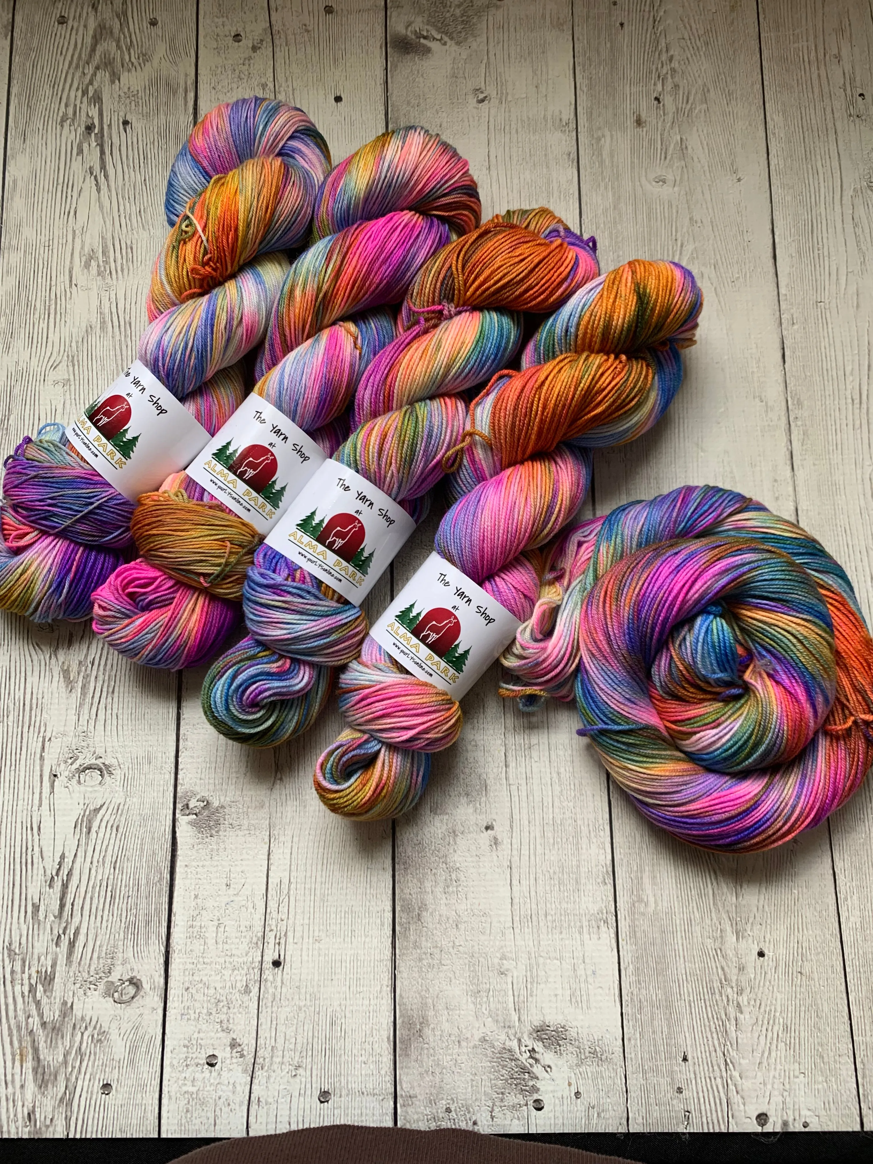 RAINBOW MOUNTAINS -  Handpainted  Multiple Yarn Weights  -  RTS
