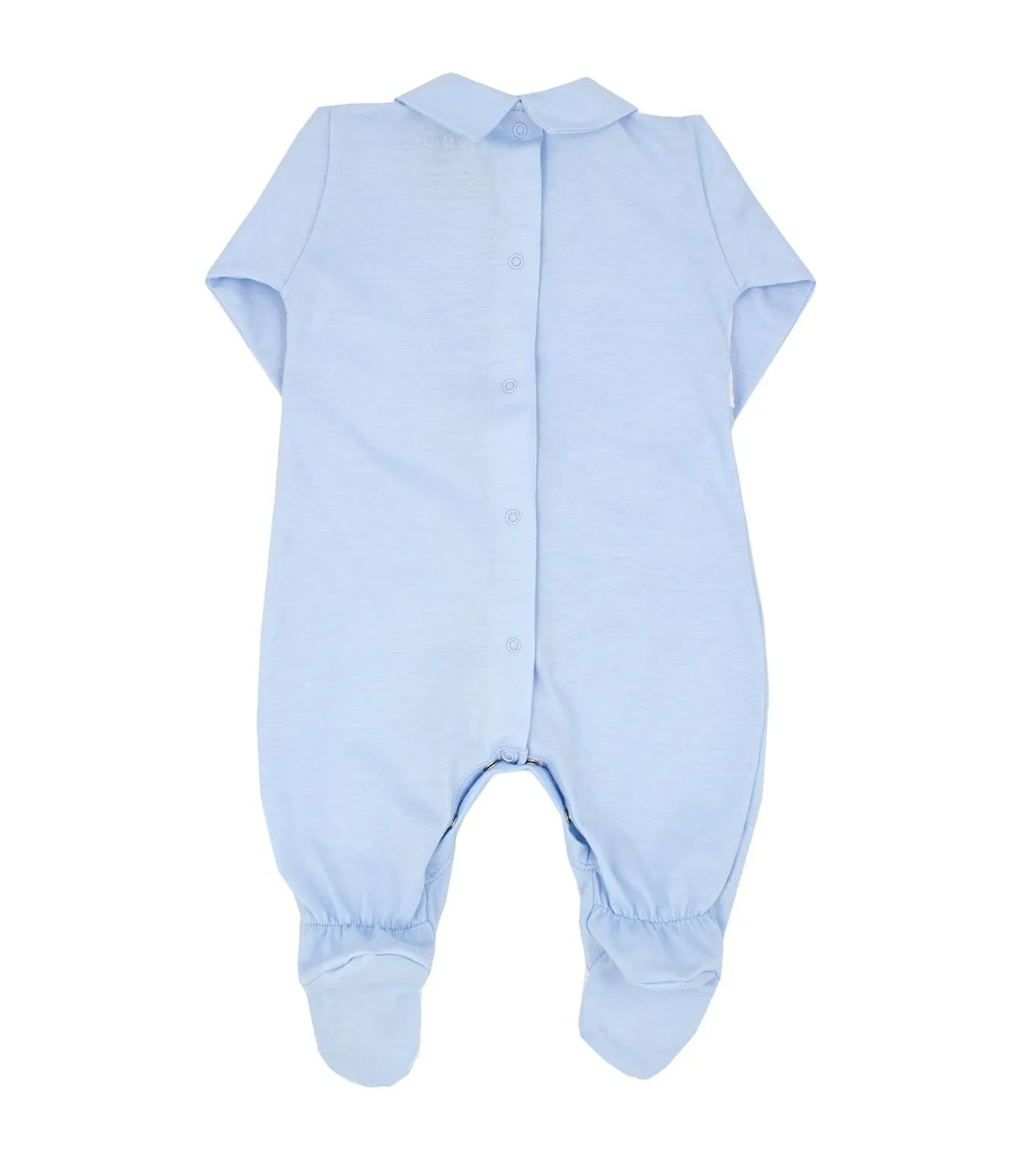 Rapife - Broderie Anglaiseg Detail Babygrow - Blue