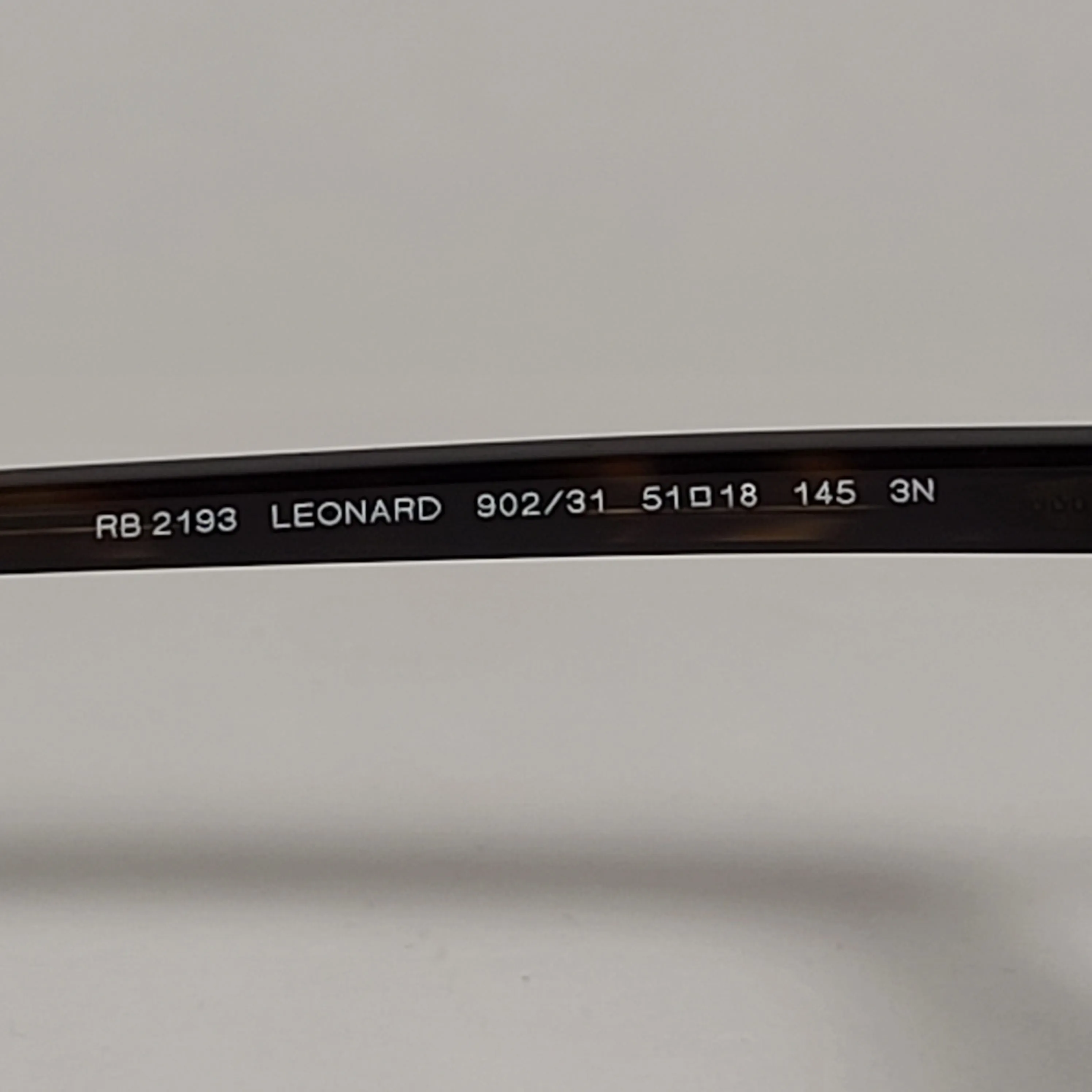 Ray-Ban Leonard Square Sunglasses Brown Havana Tortoise Frame Green Lens RB2193 902/31
