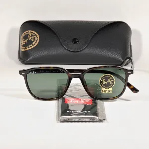 Ray-Ban Leonard Square Sunglasses Brown Havana Tortoise Frame Green Lens RB2193 902/31