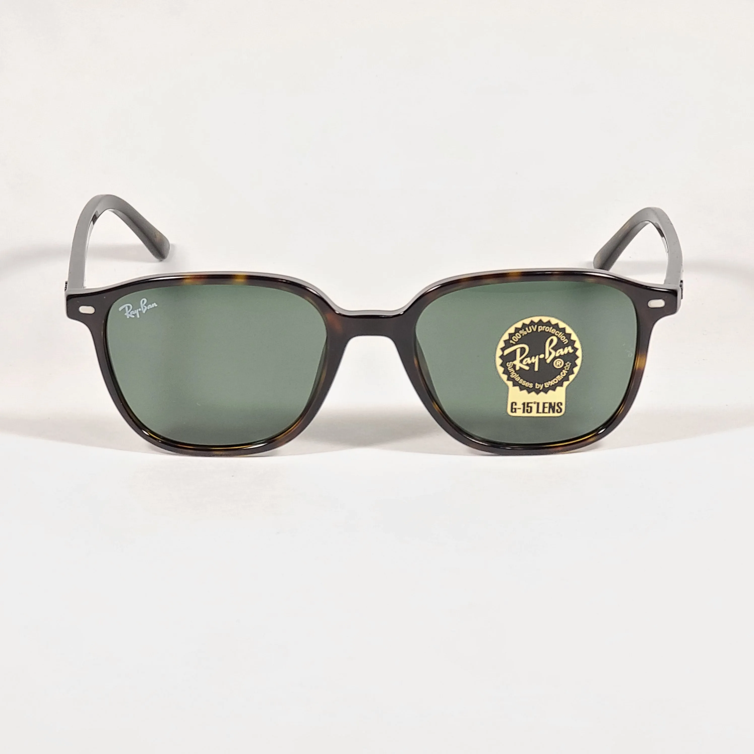 Ray-Ban Leonard Square Sunglasses Brown Havana Tortoise Frame Green Lens RB2193 902/31